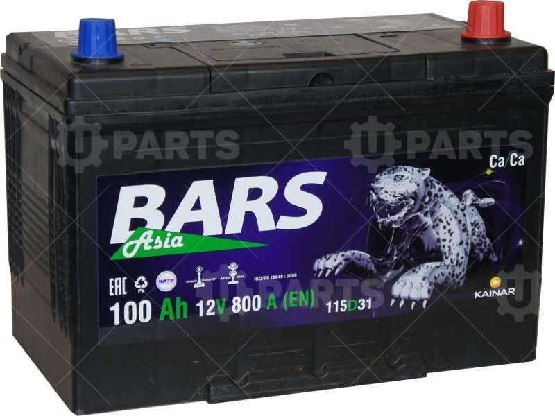 Аккумуляторная батарея BARS ASIA 6СТ-100, 115D31R 12V 100Ah 800A ДхШхВ:304mmx173mmx220mm