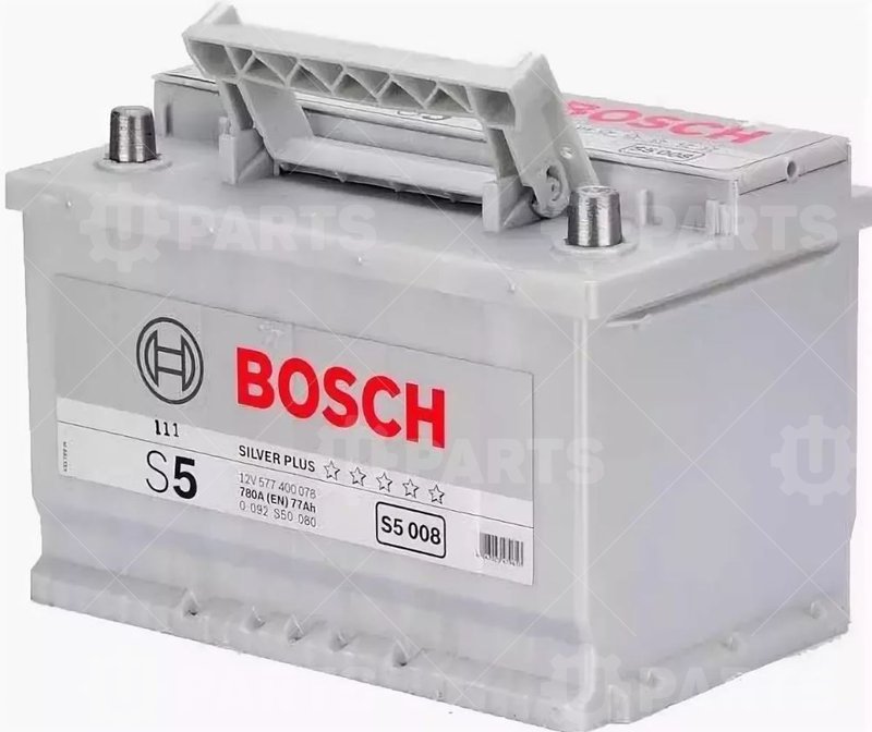 Аккумуляторная батарея BOSCH S5 SILVER PLUS 12V 77Ah 780A Евро 278x175x190