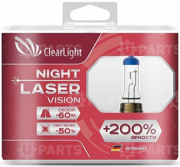 Лампа автомобильная галогенная Clearlight - H11 - 12V-55W Night Laser Vision +200% Light | MLH11NLV200. Под заказ.