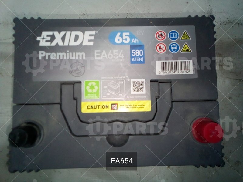 Аккумуляторная батарея EXIDE 12V 65Ah 580А Евро 230x173x222 | EA654. Под заказ.