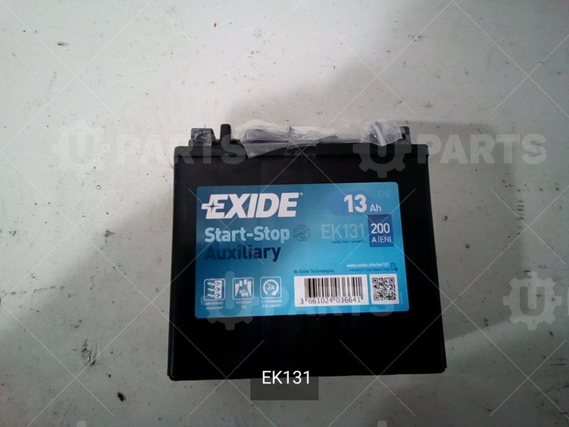 Вспомогательный аккумулятор (АКБ) 12V 13Ah 200A EXIDE для JEEP Jeep, Wrangler, IV (JL), 2.0 AT (272 л.с.) 4WD, (2017 - по н.в.) 2.0 (2017 - ) (Кат.номер: EK131)