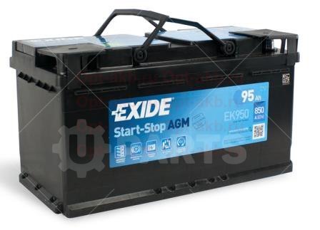 Аккумуляторная батарея EXIDE 12V 95Ah 850A Евро ДхШхВ:353mmx175mmx190mm | EK950. Под заказ.