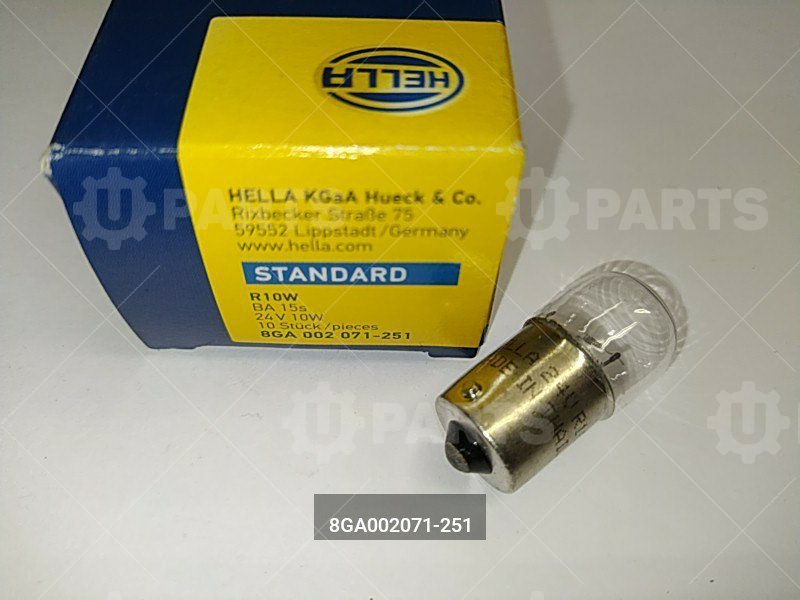 Лампа HELLA R10W 24V | 8GA002071-251. Под заказ.