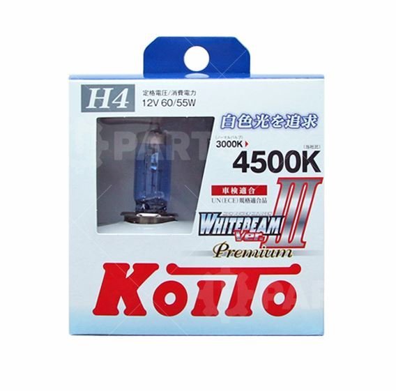Лампа H4 Koito Whitebeam Premium 12V 60/55W (135/125W) 4500K 2 шт