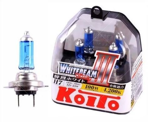 Лампа H7 Koito 12V 55W (100W) Whitebeam 2шт. | P0755W. Под заказ.