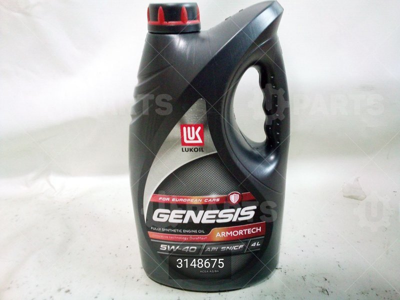 Масло моторное синтетическое LUKOIL Genesis Armortech 5W-40 SN/CF A3/B3/B4 4л | 3148675. Под заказ.