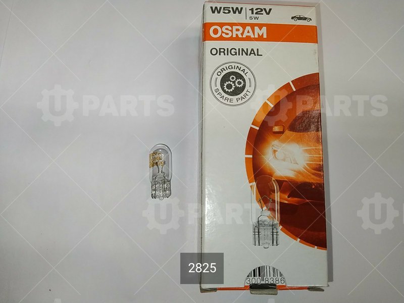 Лампа OSRAM W5W 12V (5W) W2.1x9.5d Original стеклянный цоколь 4050300838632 | 2825. Под заказ.