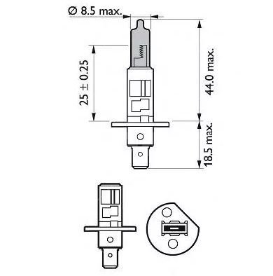 Лампа H1 (55W) P14,5s X-treme Vision 12V 12258XV S2 (2шт)