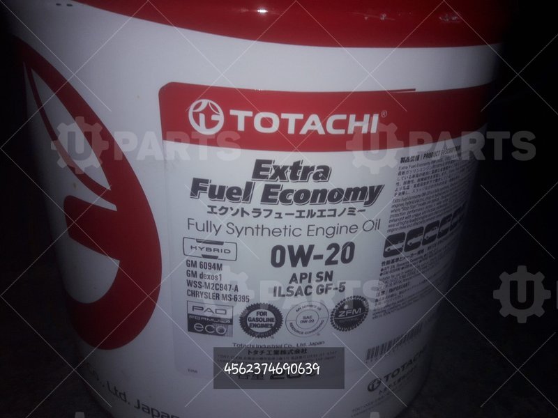 Масло моторное синтетическое Totachi Extra Fuel Fully 0W20 API:SN (20л.) | 4562374690639. Под заказ.