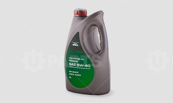 Масло моторное синтетическое UAZ Motor Oil Premium SAE 5W40 API SN/CF (4л) УАЗ