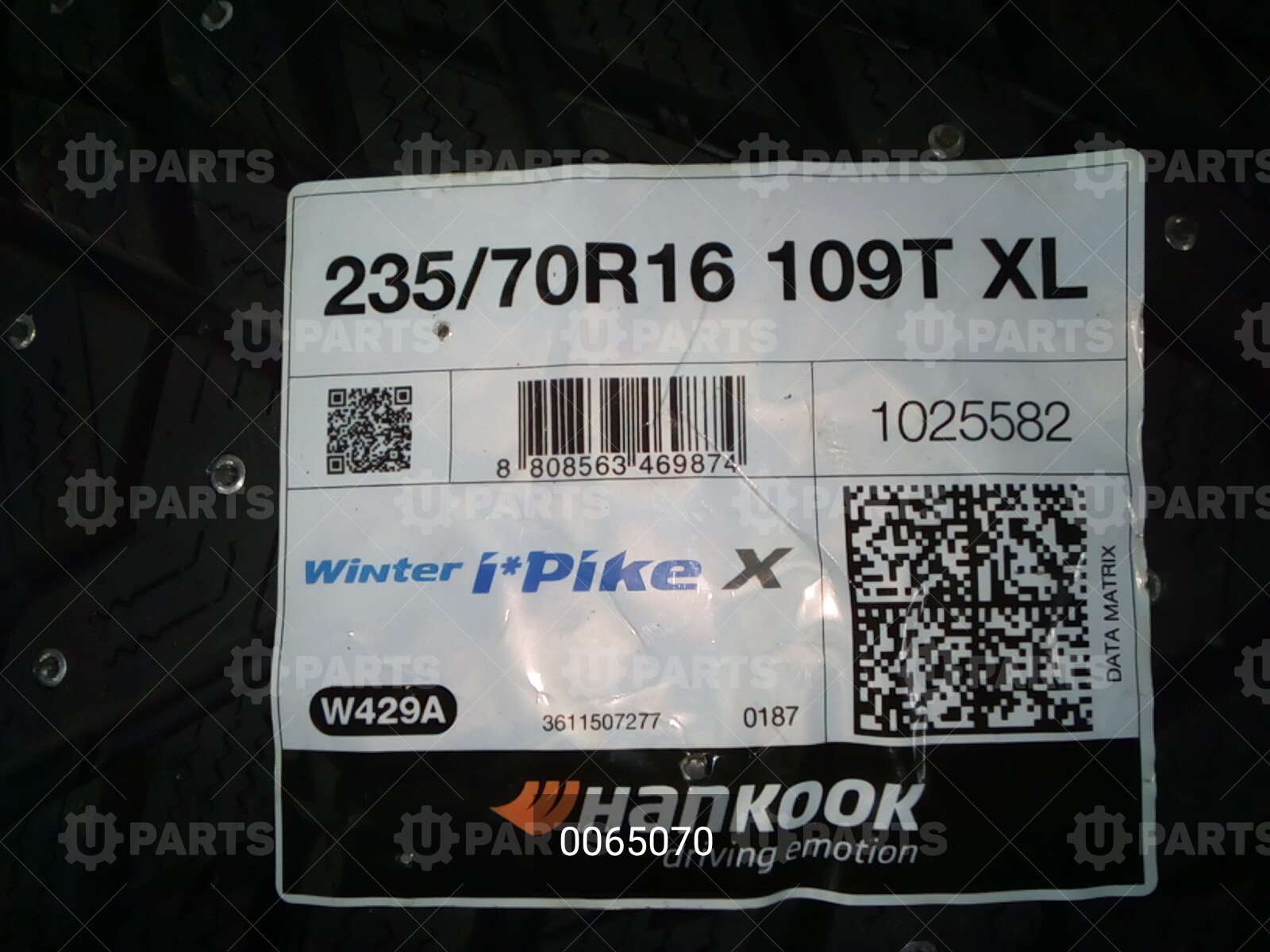 Автошина 235/70R16 HANKOOK WINTER I*PIKE X (W429A) 109T XL Шип. | 0065070. В наличии.